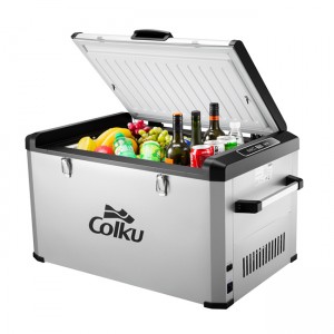 60L big capacity DC 12V/24V portable camping car fridge with single zone single temperature for RV caravan