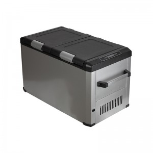 60L dual zones dual temperature control DC 12V/24V portable camping car refrigerator for RV/ caravan